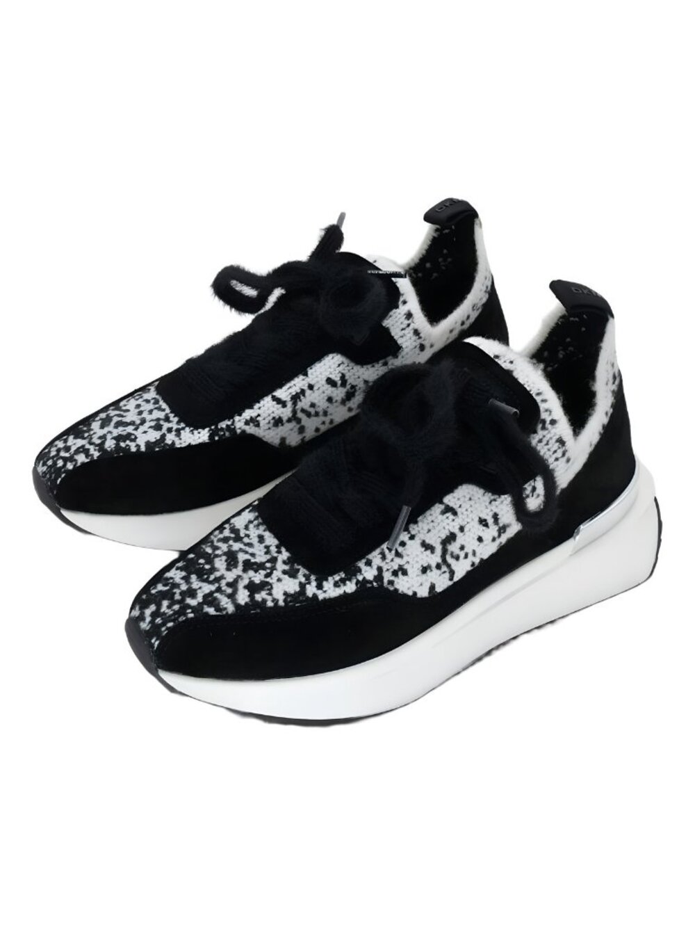 DKNY Womens Aveline Lace Up Sneaker Black/Off White Size 8M - Picture 2 of 6
